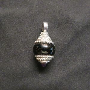 Judith Ripka Sterling and Onyx Enhancer NWOT